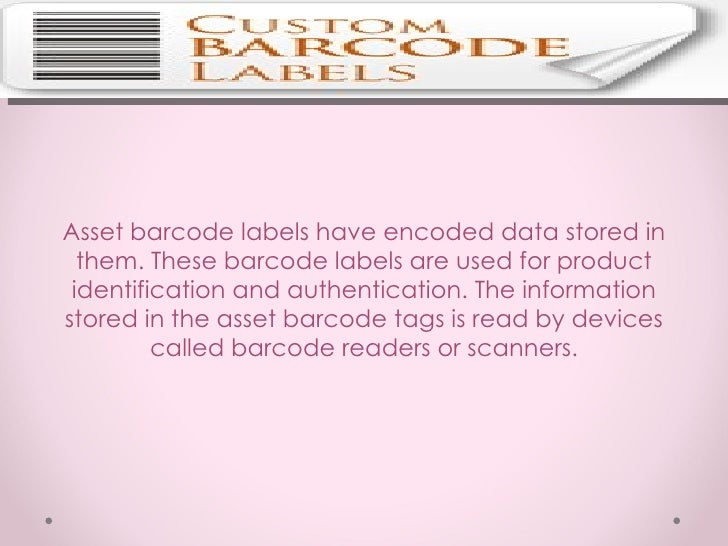 Fixed asset barcode labels