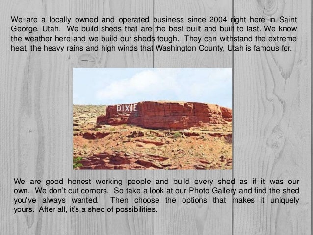 Custom built storage shed company in st. george