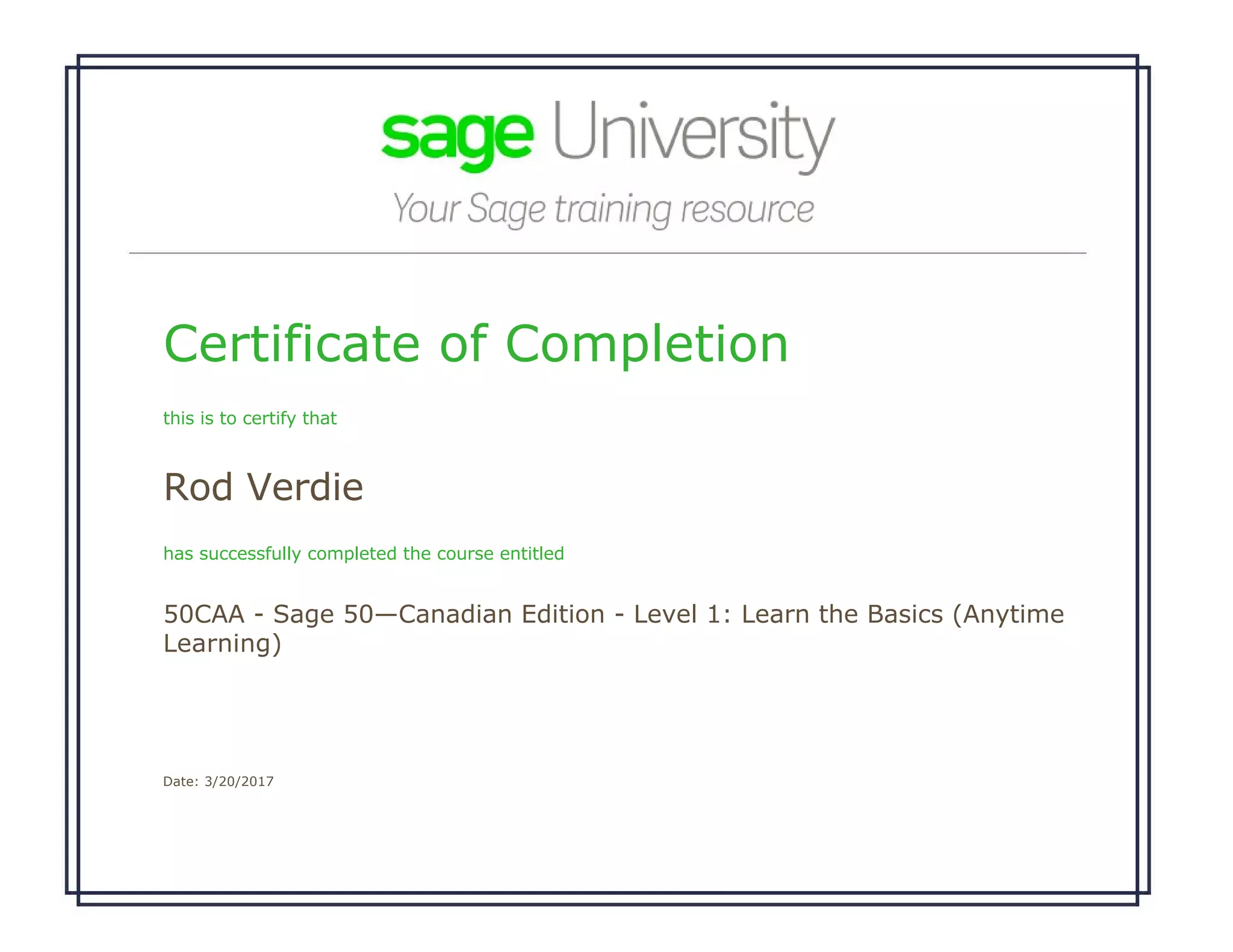 50caa sage 50 canadian edition level 1 learn the basics anytime