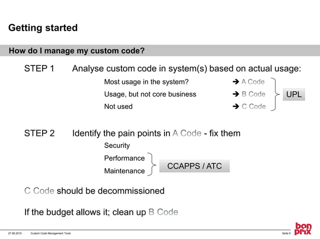 Custom code management & tools | PPT