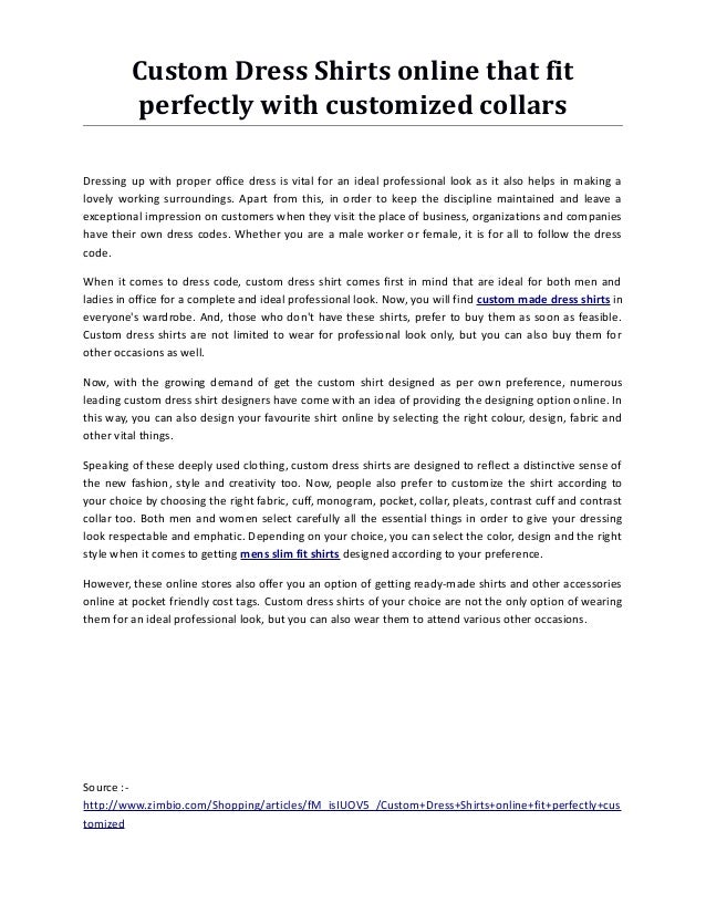 custom fit shirts online