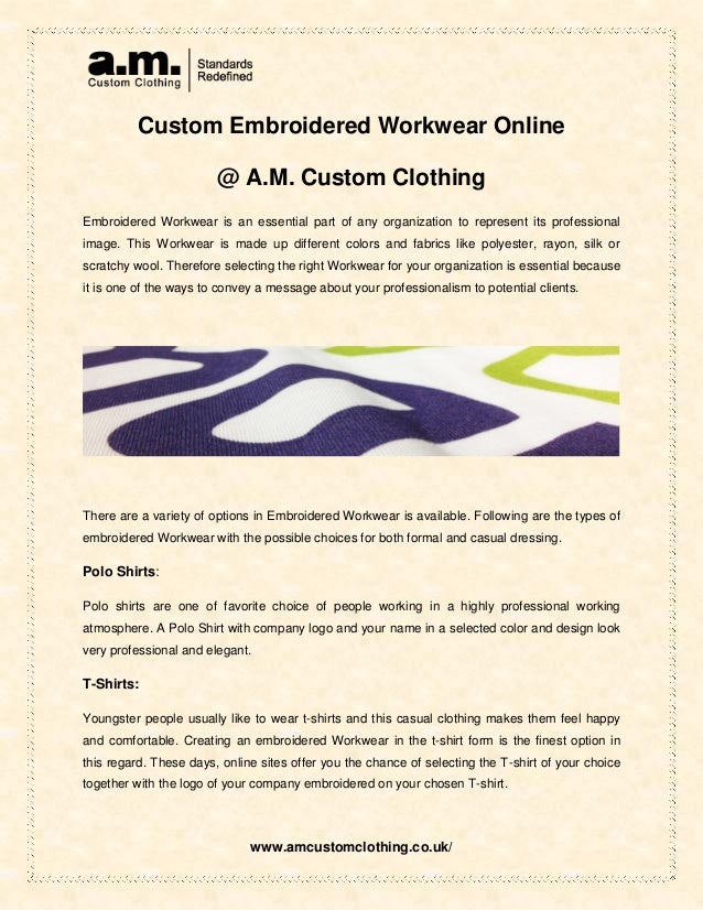 embroidered workwear online