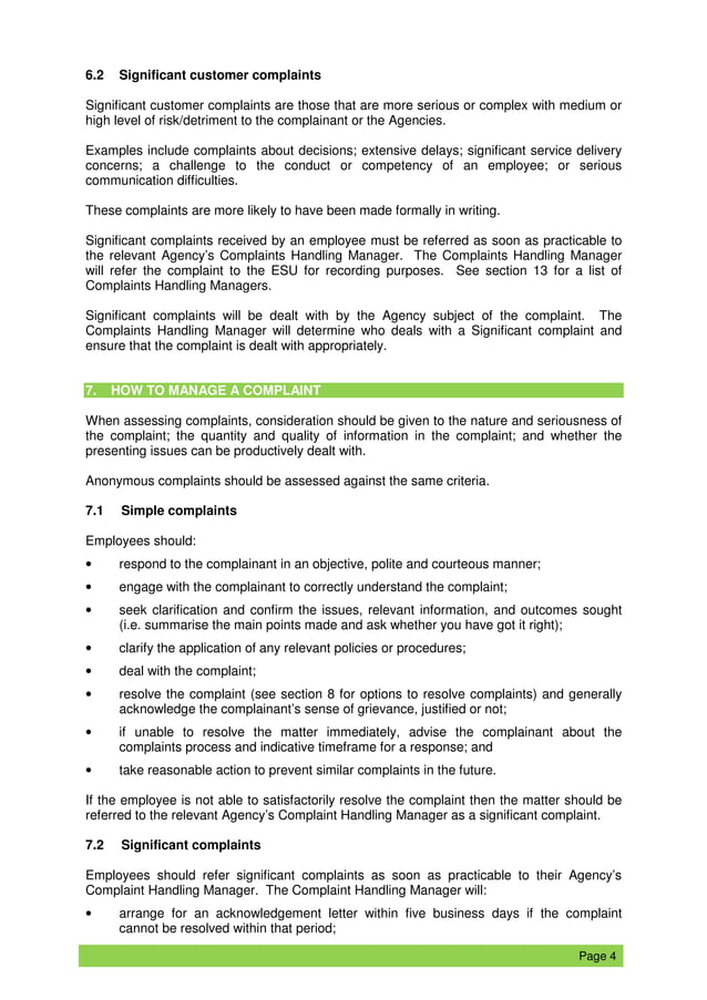 Customer Complaints Procedure Pdf