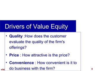 <ul><li>Quality  :How does the customer evaluate the quality of the firm's offerings?  </li></ul><ul><li>Price  : How attr...