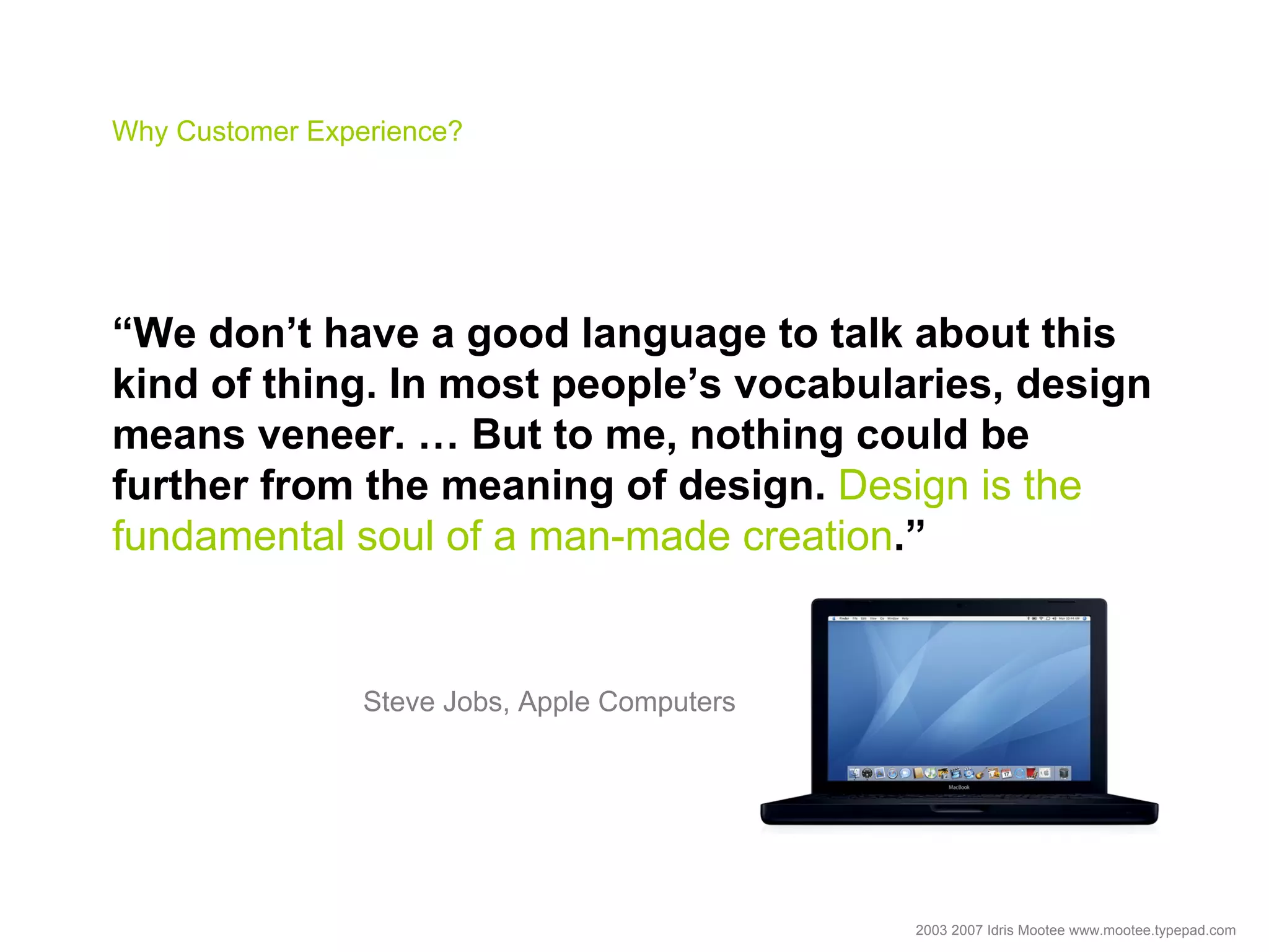 Customer Experience Design Talk Idris Mootee