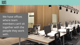 We have oﬃces
where team
members can’t sit
together with the
people they work
with.
 