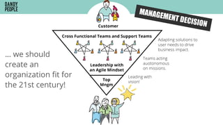 … we should
create an
organization ﬁt for
the 21st century!
MANAGEMENT DECISION
 