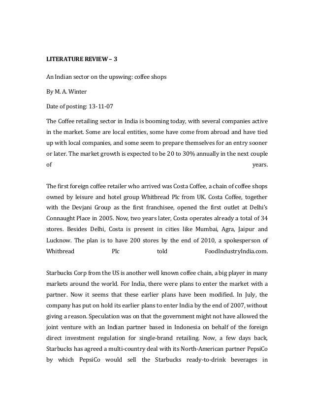 Literature review on customer satisfaction in retail store