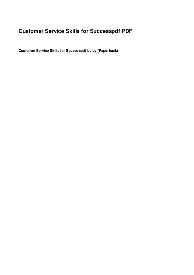 Customer Service Skills For Success Paperback Pdf