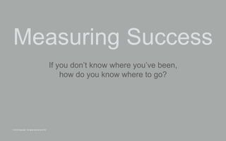 © 2015 Copyright. All rights reserved by AT&T
Measuring Success
If you don’t know where you’ve been,
how do you know where to go?
 
