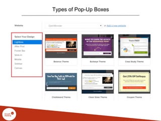 Types of Pop-Up Boxes
 