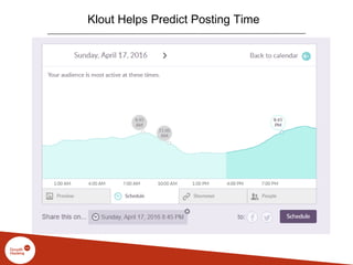 Klout Helps Predict Posting Time
 