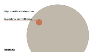 All rights reserved © Frankly Partners 2014
Insights we currently have
Digitalized human behavior
 