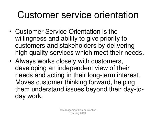 client service orientation competency examples