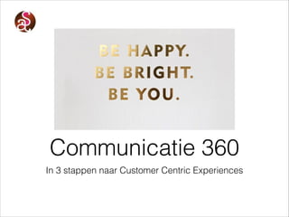 Communicatie 360
In 3 stappen naar Customer Centric Experiences

 