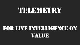 TELEMETRY
for live intelligence on
VALUE
 