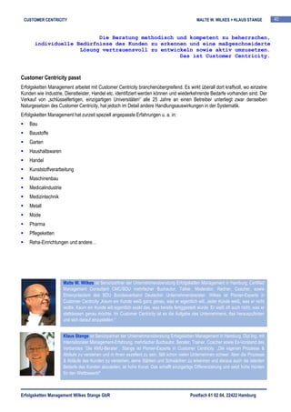 Customer Centricity & Corporate Management / German 
