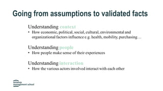 Going from assumptions to validated facts
 