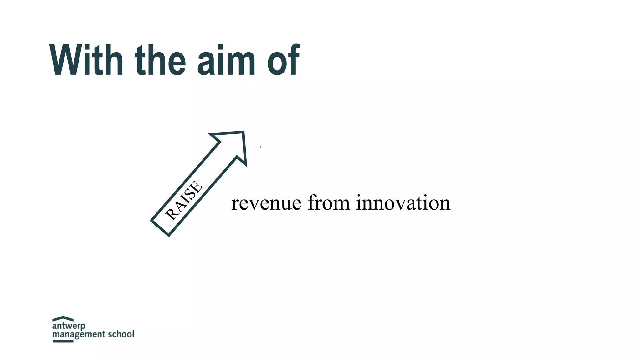 revenue from innovation
With the aim of
RAISE
 