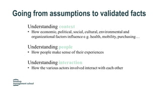 Going from assumptions to validated facts
 
