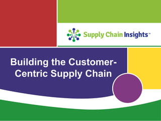 Building the Customer-
Centric Supply Chain
 