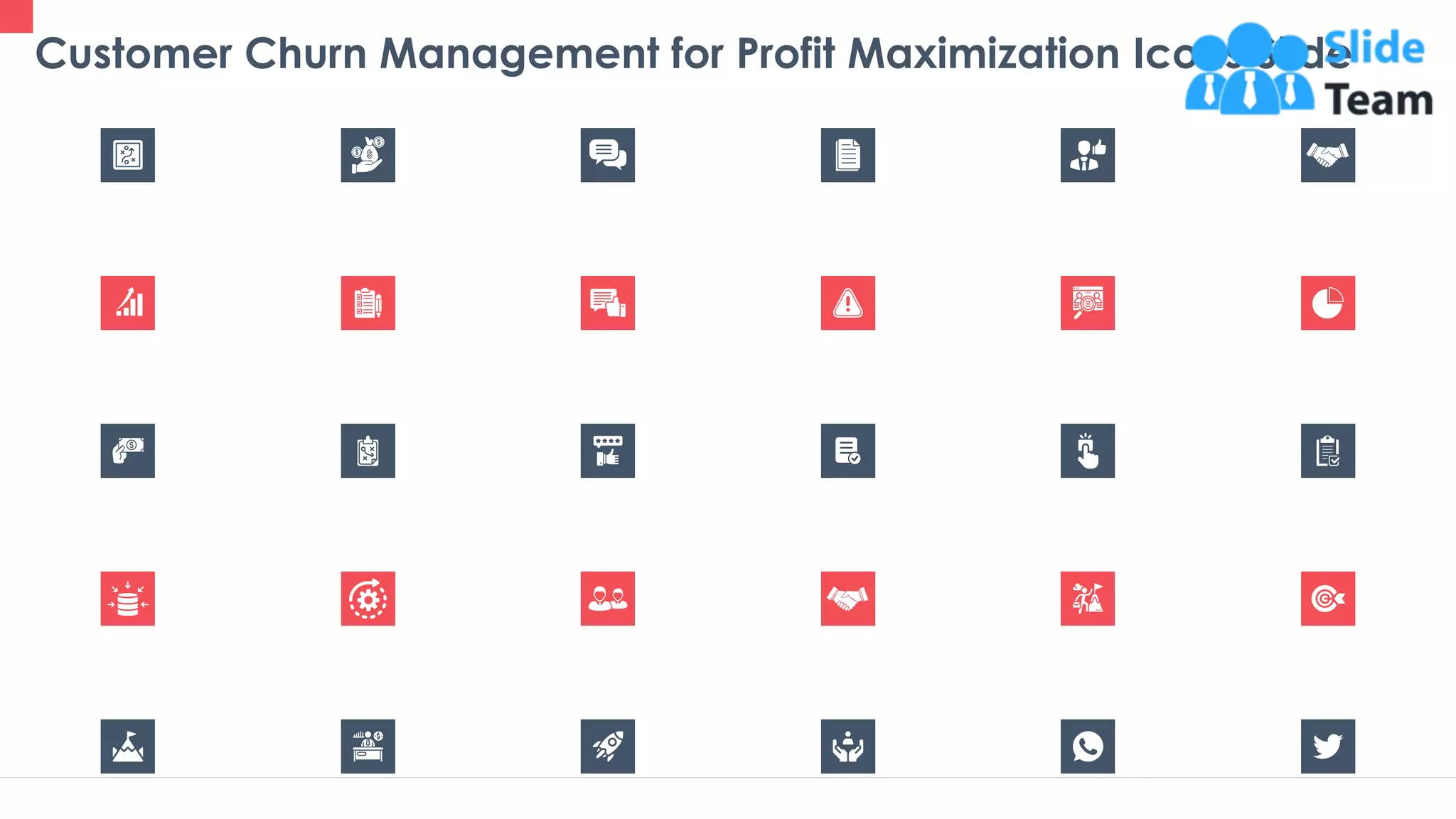Customer Churn Management for Profit Maximization Icons Slide
33
 