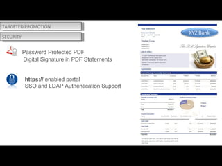 SECURITY TARGETED PROMOTION Password Protected PDF Digital Signature in PDF Statements https://  enabled portal SSO and LD...