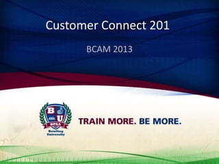 Customer Connect 201
BCAM 2013
 