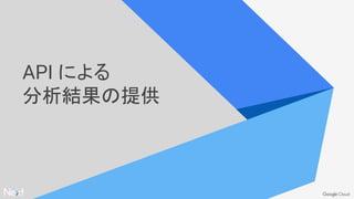 API による
分析結果の提供
 