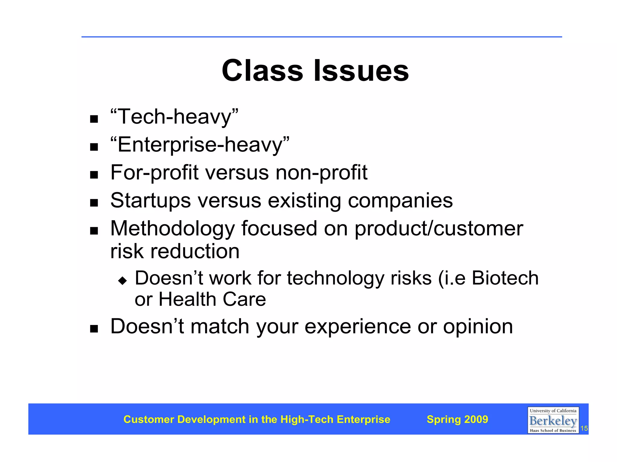 Customer Development 1: Introduction