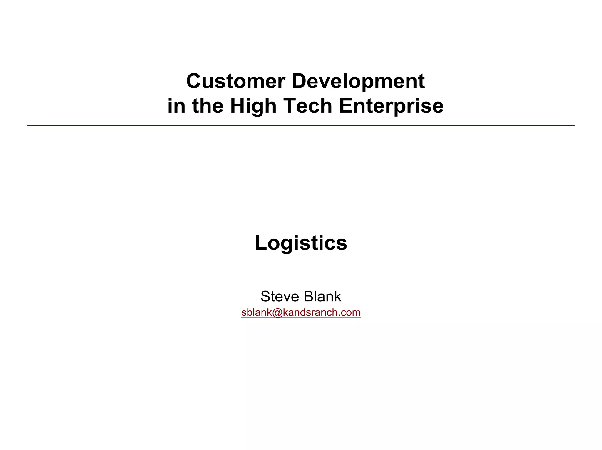 Customer Development 1: Introduction