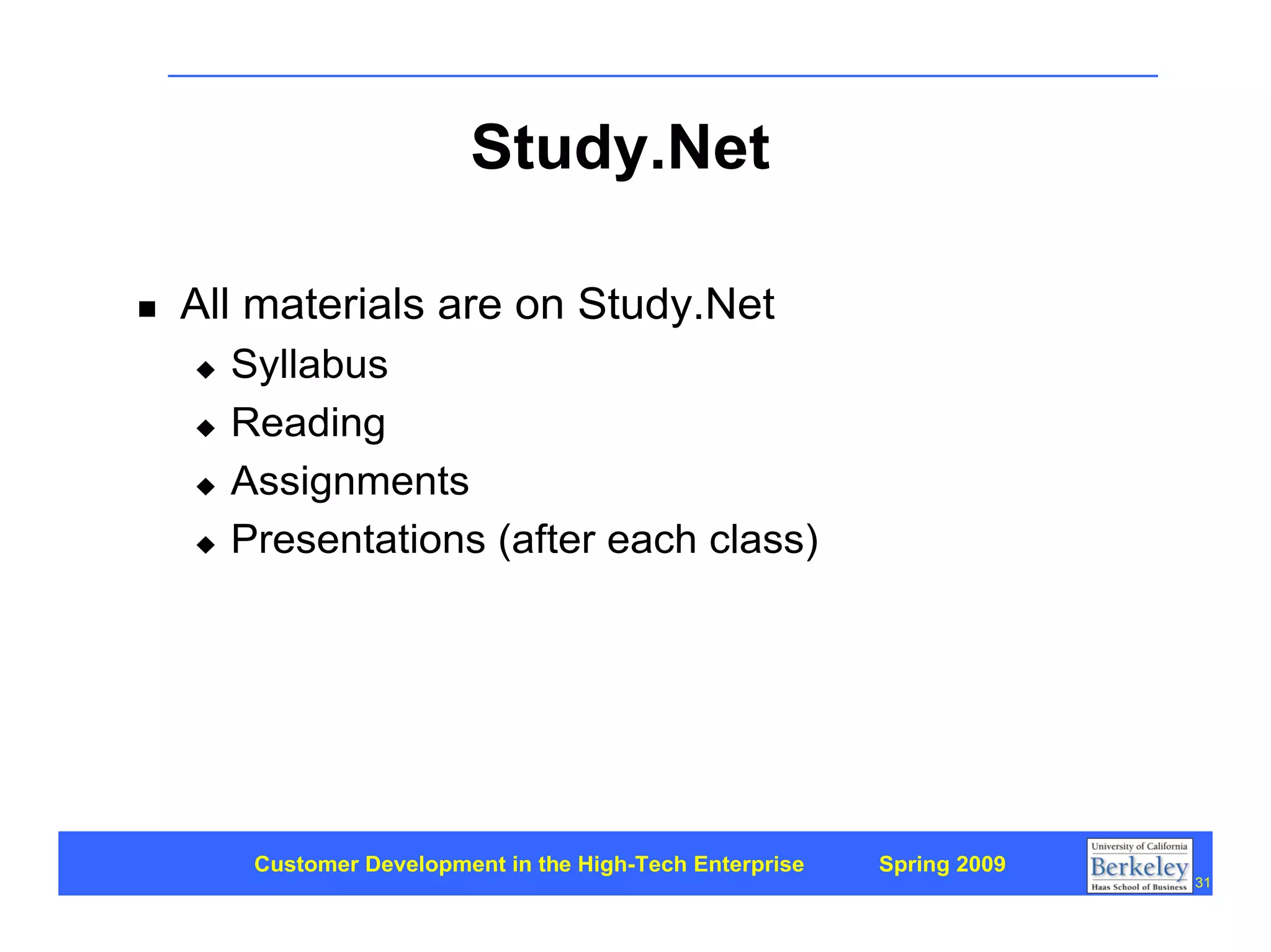 Customer Development 1: Introduction