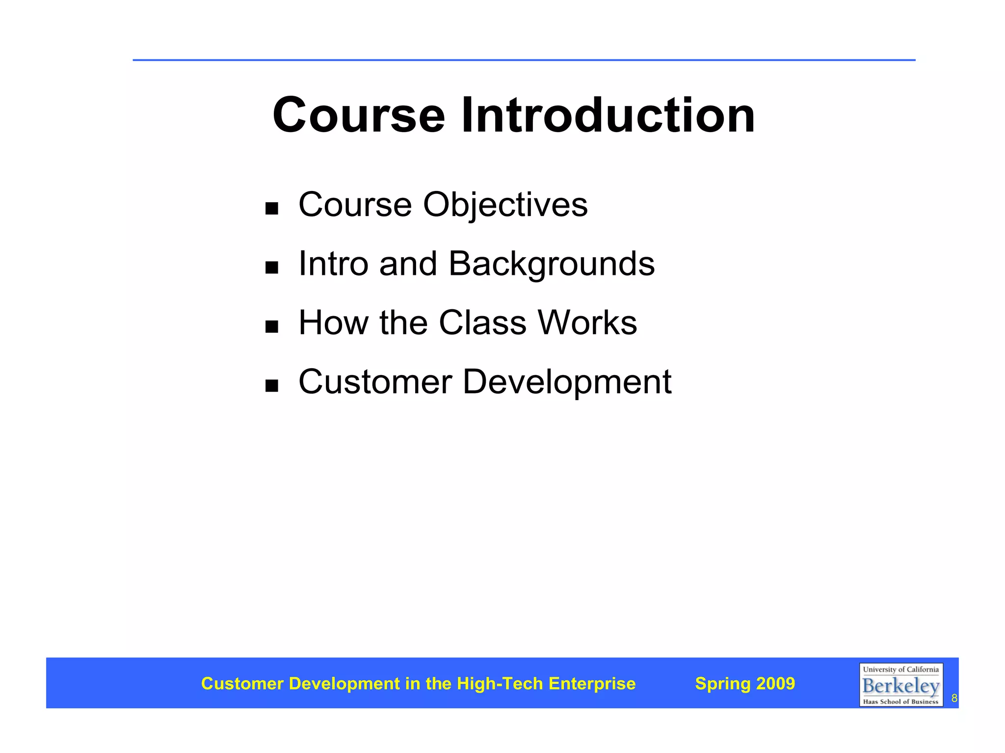 Customer Development 1: Introduction