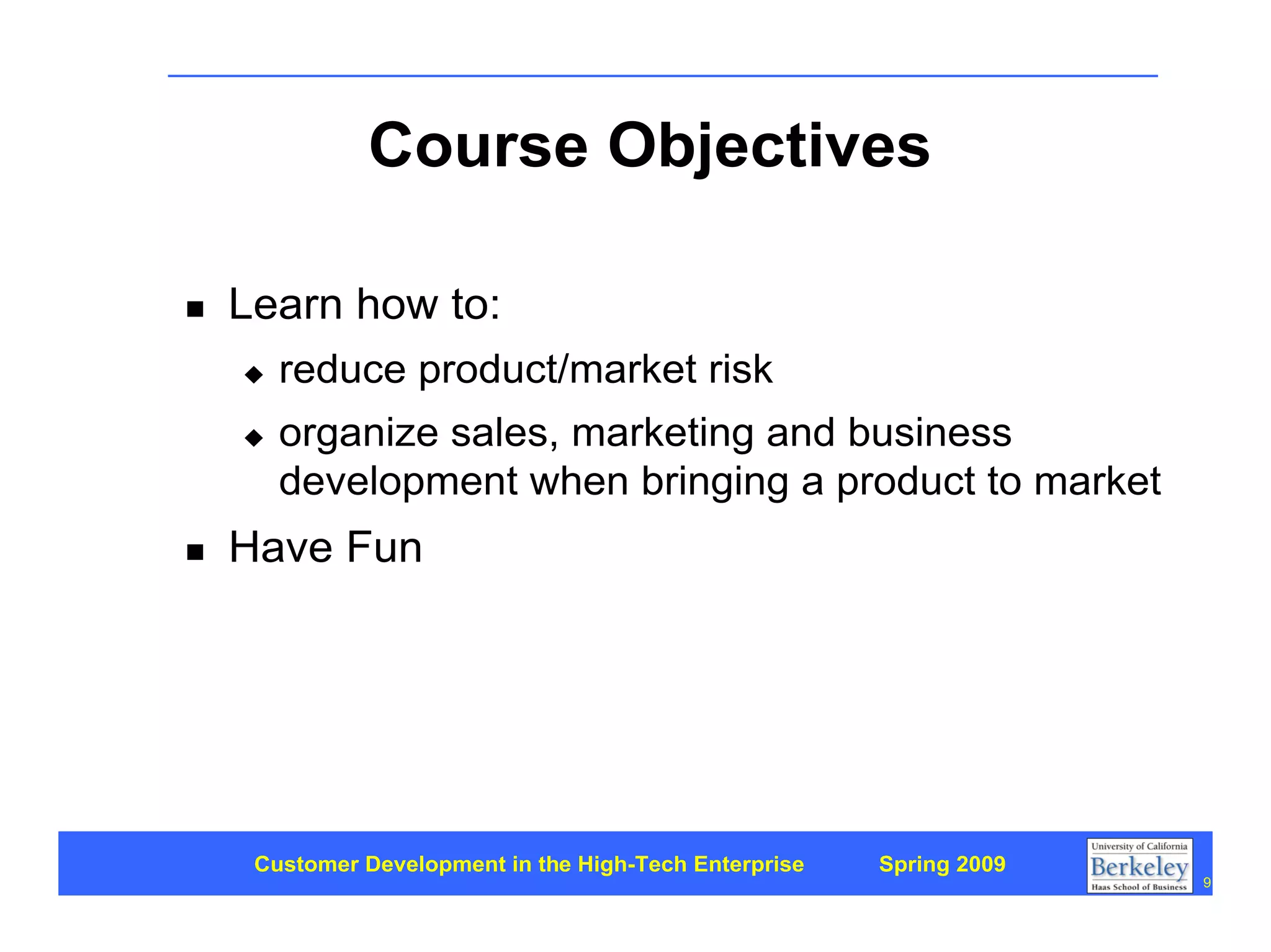 Customer Development 1: Introduction