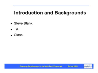 Customer Development 1: Introduction