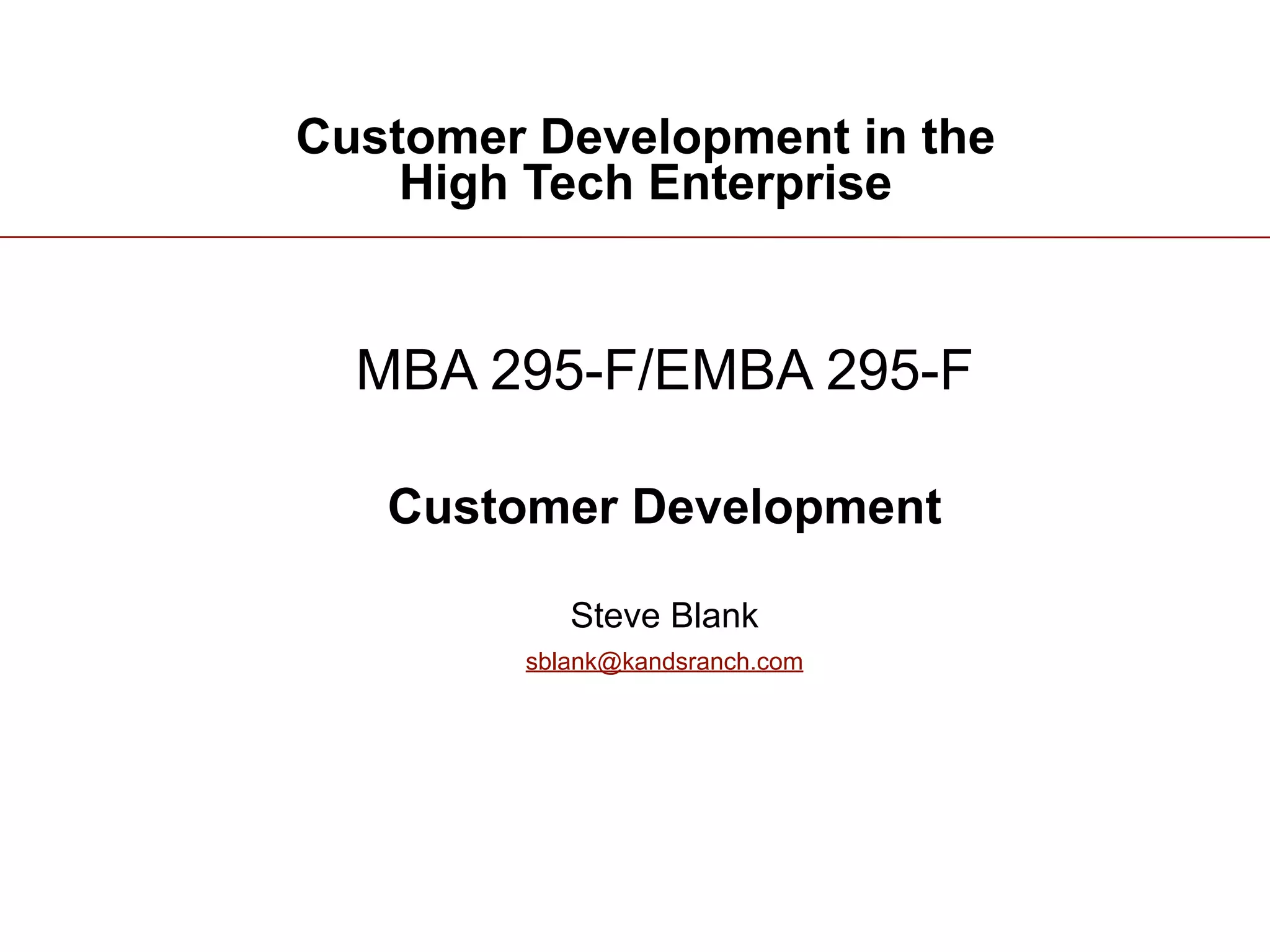 Customer Development 3: Introduction