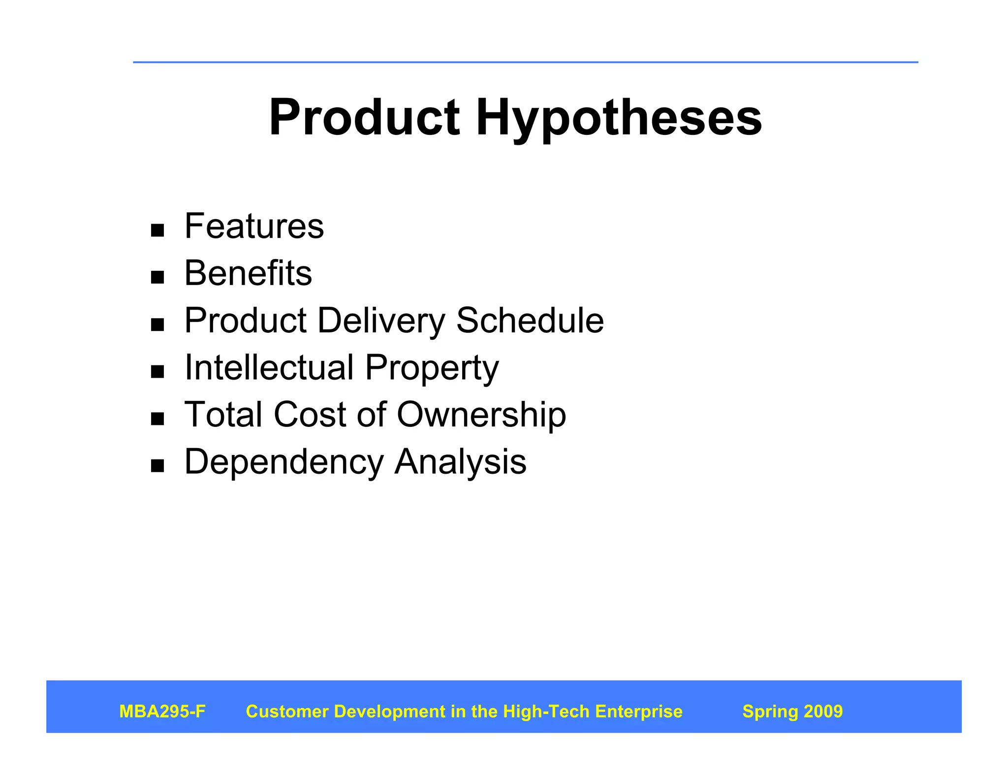 Customer Development 4: Customer Discovery Part 1