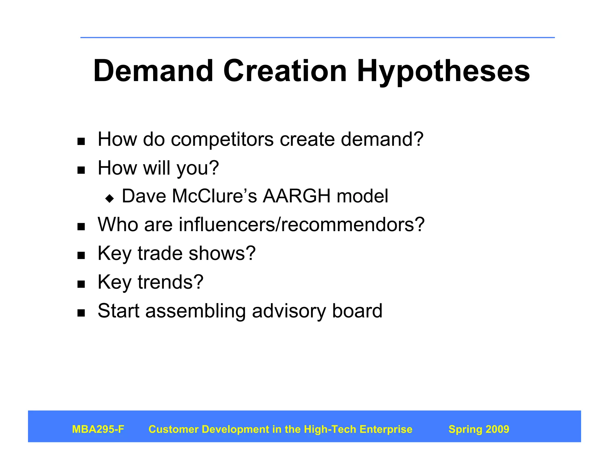 Customer Development 4: Customer Discovery Part 1