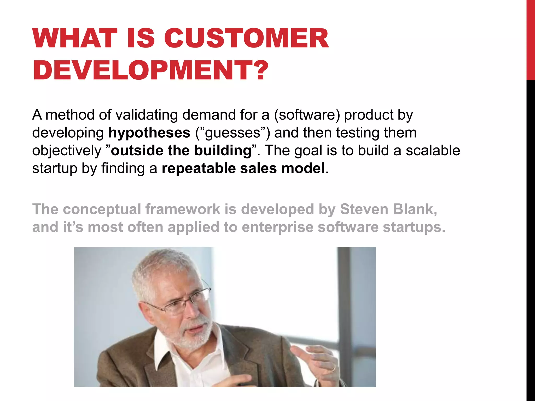 Lean Software Startup: Customer Development (lecture) | PPTX