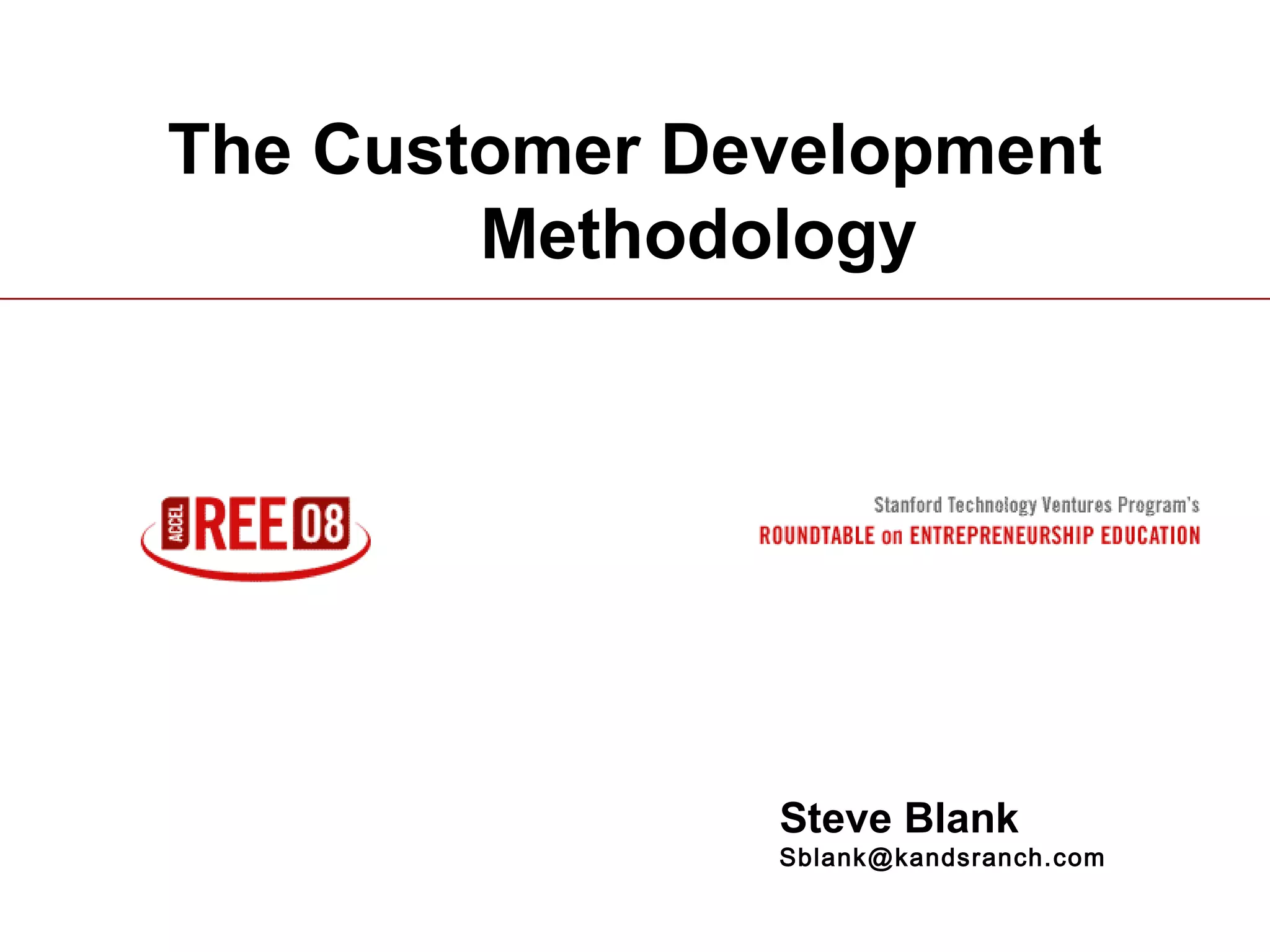 Customer Development Mythology by Steve Blank | PPT