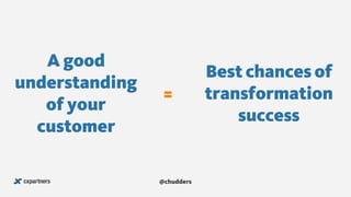 @chudders
A good
understanding
of your
customer
Best chances of
transformation
success
=
 