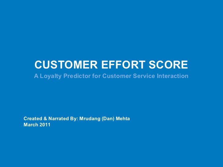 Customer Effort Score 2011