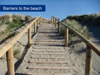 Barriers to the beach




                        www.flickr.com/photos/7260115@N05/4410849604
 