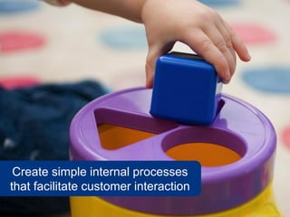 Create simple internal processes
that facilitate customer interaction
 
