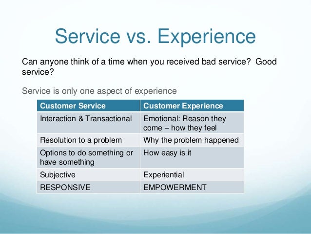 experience in customer service