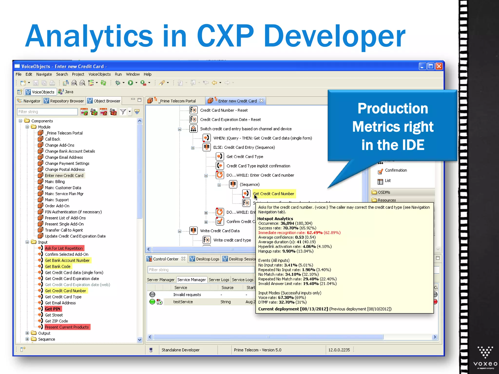 Production
Metrics right
in the IDE
Analytics in CXP Developer
 
