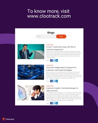 To know more, visit
www.clootrack.com
 