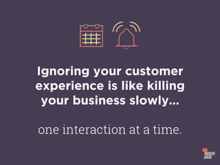 Ignoring your customer
experience is like killing
your business slowly...
one interaction at a time.
 