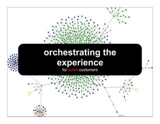 orchestrating the
   experience
    for event customers
 