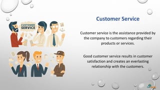 Customer Service
Customer service is the assistance provided by
the company to customers regarding their
products or servi...